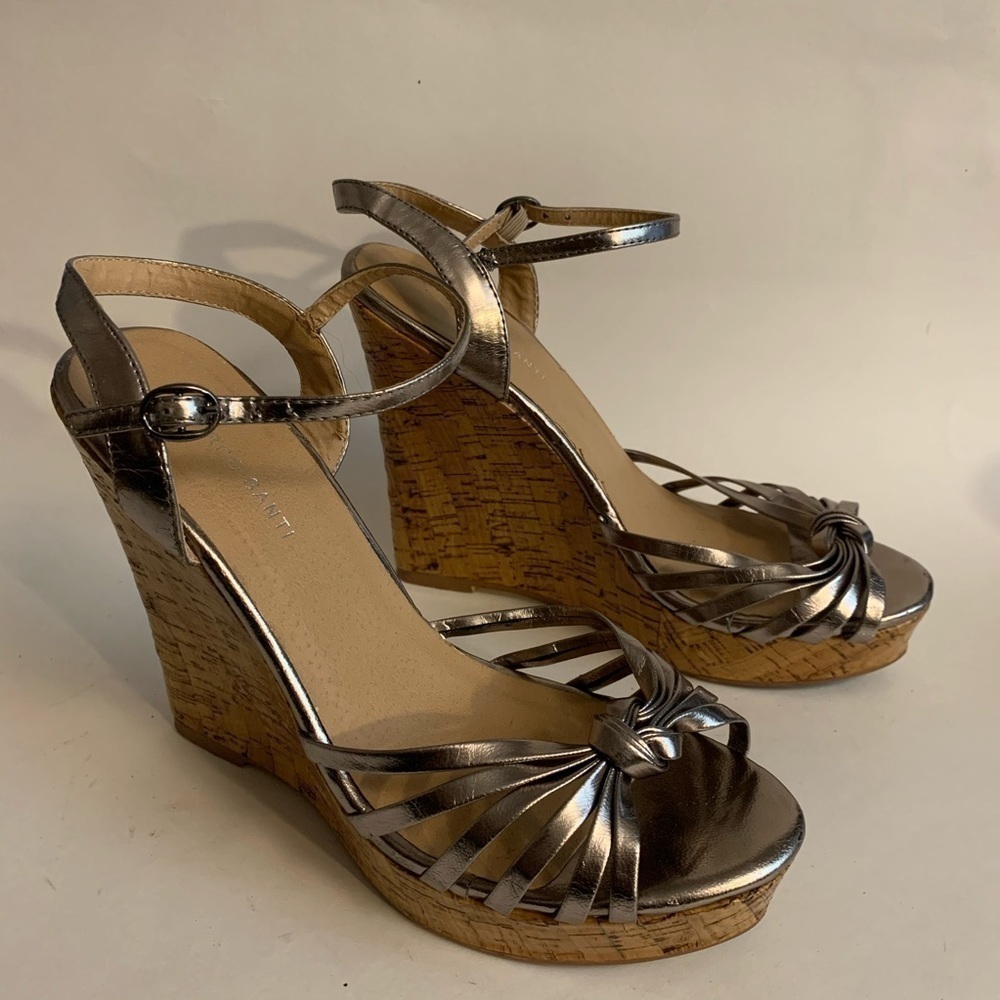 Marco Santi Neela silver leather shoes wedge 8M